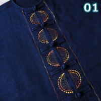 ราคา จันทร์ดีหม้อห้อม เสื้อหม้อห้อมคอกลมแขนสั้นปักลาย 4ลายปัก (20694278862)