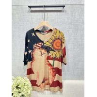 ราคา เสื้อคอวี ผ้าสลาฟนำเข้า พิมพ์ลาย (24837553803)