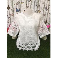 ราคา เสื้อลูกไม้ อก44 46 ลูกไม้สาวอวบ แขนสามส่วน สีขาว รุ่น4605 (23794360181)