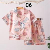 ราคา ชุดนอนเด็กผ้าซาติน 4 12ปี ชุดนอนเด็กโต แขนสั้น ขาสั้น (18473410482)