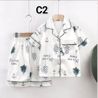 ราคา ชุดนอนเด็กผ้าซาติน 4 12ปี ชุดนอนเด็กโต แขนสั้น ขาสั้น (18163684530)