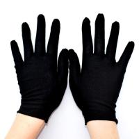 ราคา ถุงมือผ้าฝ้ายสีดำแบบเต็มนิ้วถุงมือป้องกันแบบยืดได้12คู่ (23009957728)