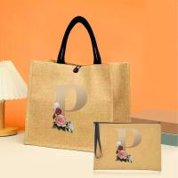 ราคา ในสต็อก หัวเข็มขัดผ้าลินิน ถุงช้อปปิ้งพร้อมถุงเครื่องสำอาง Shopping Bag Set gold Series (22600404892)