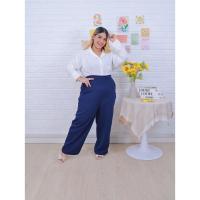 ราคา ส่งฟรี กางเกงทำงานขากระบอกใหญ่ กางเกงขายาว ทรงสวย ไซส์ใหญ่ (23803697003)