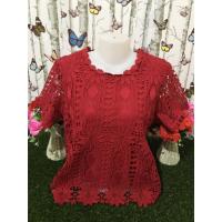 ราคา เสื้อลูกไม้สวย อก42นิ้ว เสื้อลูกไม้สาวอวบ เสื้อไปวัด เสื้อลายดอก รุ่น4213 4ทานตะวัน (22052511810)