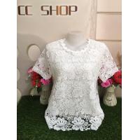 ราคา เสื้อลูกไม้สวย อก42นิ้ว เสื้อลูกไม้สาวอวบ เสื้อไปวัด เสื้อลายดอก รุ่น4213 4ทานตะวัน (22052511812)