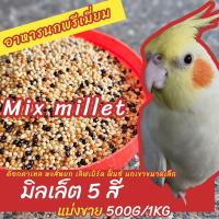 ราคา มิลเล็ต 5 สี อาหารนก ค๊อกคาเทล หงส์หยก เลิฟเบิร์ด นกแก้วขนาดเล็ก นกฟินซ์ 7 สี (24623380114)