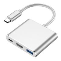 ราคา USB C to HDMI Multiport Adapter Type C Hub Thunderbolt 3 to HDMI 4K Output USB 3 0 Port and USB C Charging Port Digital AV Adapter for Pro air Galaxy S8 S9 Zweicx (24016297280)