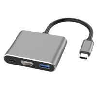 ราคา USB C to HDMI Multiport Adapter Type C Hub Thunderbolt 3 to HDMI 4K Output USB 3 0 Port and USB C Charging Port Digital AV Adapter for Pro air Galaxy S8 S9 Zweicx (24016297279)