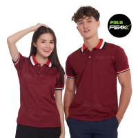 ราคา เสื้อโปโลสีเลือดหมู ปกแดงขาวดำ polopeak (16923472632)