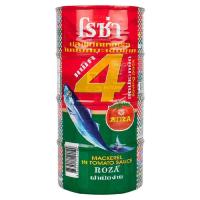 ราคา โรซ่า ปลาแมคเคอเรลในซอสมะเขือเทศ 185 กรัม x4กระป๋อง Rosa Mackerel in ketchup 185 g x4cands can of canned fish (17317509510)