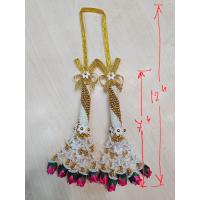 ราคา พวงมาลัยมุกถัก2ชายโซ่ 3 มิล พวงกลม 2ชายตรงมุกขาว มุกทอง พวงมาลัยแขวนหน้ารถ ดอกไม้ไหว้พระ (22445539885)