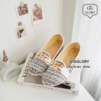 ราคา รองเท้าคัทชูผ้าทวิต แต่งอะไหล่สีทอง NO SL403 (19595058669)