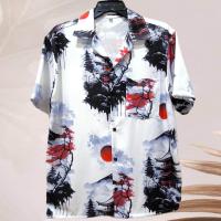 ราคา เสื้อเชิ้ตฮาวาย ลายภูเขาไฟญี่ปุ่น พื้นสีขาว ผ้าไหมอิตาลี (24834082492)