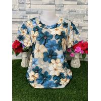 ราคา เสื้อคอกลม แขนสั้น พิมพ์ลายดอกไม้ เสื้อผ้าสาวอวบ เสื้อผ้าแฟชั่น เสื้อลายดอก เสื้อสวยๆ รุ่น75 (24455176911)