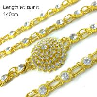 ราคา Vintage Jewelry สร้อยสังวาลย์ ประเพณี ชุดไทย ประดับ เพชรทอง ใหญ่เส้นสังวาลย์ (18834221553)