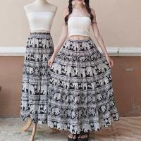 ราคา กระโปรงระบายยาวลายช้าง กระโปรงช้าง (21998407086)