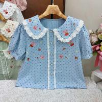 ราคา เสื้อแฟชั่นคอบัว รุ่นคอบัวปัก แต่งระบายลูกไม้ อก38นิ้ว (24532471293)