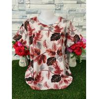 ราคา เสื้อคอกลม แขนสั้น พิมพ์ลายดอกไม้ เสื้อผ้าสาวอวบ เสื้อผ้าแฟชั่น เสื้อลายดอก เสื้อสวยๆ รุ่น75 (24455176905)
