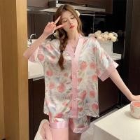 ราคา ชุดนอนแขนสั้นขายาวผ้าซาติน ชุดนอนผ้าซาติน ลายใหม่ ชุดนอนผู้ใหญ่แขนสั้นขาสั้น แขนสั้นขาสั้น ผ้านิ่มมาก กระดุมหน้าคอปก Swoan130 (21651683513)