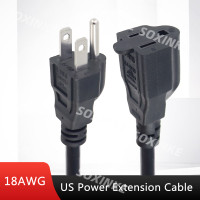 ราคา USA 3 Prong Male Plug to Female Socket Extension Cable American NEMA 5 15P To 5 15R Power Cord 0 3m 2m (21520970523)