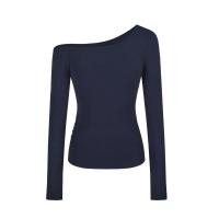 ราคา Lan เสื้อยืดแขนยาวสีทึบแฟชั่นสตรีเซ็กซี่ปิดไหล่ เสื้อครอปทรงเข้ารูป เสื้อยืดปาดไหล่ สาวอวบก็ใส่ได้ (23418351300)