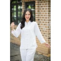 ราคา เสื้อพื้นเมือง ผ้าฝ้ายสีขาว แขนสั้น7แบบใส่สบาย แขนสั้น แขนยา (24029478389)