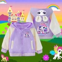 ราคา PINKเสื้อกันหนาวเด็กมีฮู้ด pony แบบหนา ขนมิ้น กระเป๋าหน้า ลายน่ารัก (24959835447)