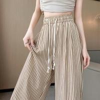 ราคา กางเกงขายาวทรงตรงลายทางสีดำขาว ทรงเอวสูง ผ้าโพลีเอสเตอร์ กางเกงขายาวลำลองสไตล์ใหม่ฤดูใบไม้ผลิและฤดูร้อน (24954067868)