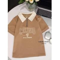 ราคา พร้อมส่ง เสื้อยืดป้ายChom เสื้อยืดผู้หญิง อกหน้าผ้า42 ยาว24 ผ้ายืด ผ้านาโน คอปก แต่งซิปใช้งานได้จริง แขนสั้น งานปักลายน่ารักๆ ดีเทลเกร๋ การออกแบบทันสมัย สวย ดูดี เนื้อผ้าดี ผ้านุ่ม ใส่สบาย ไม่ร้อน ไม่