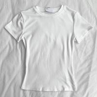ราคา เสื้อยืดแขนสั้นทรงเข้ารูปคอกลมสไตล์ลำลองสำหรับผู้หญิง ฤดูร้อน 2024 ผ้าฝ้ายสแปนเด็กซ์เนื้อนุ่มสบาย เสื้อยืดคอกลมแขนสั้นลายพิมพ์ (22699062439)