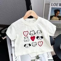 ราคา เซ็ทเสื้อ กางเกงเด็กผู้หญิง ฤดูร้อน2025ใหม่ล่าสุด สไตล์คิตตี้ สุนัข หัวใจ พิมพ์ลายการ์ตูนน่ารัก แขนสั้น กางเกงยาว (24541622667)