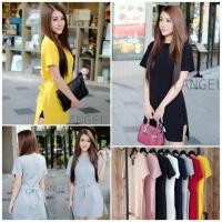 ราคา ส่งเร็ว CHA NAN TOPSHOP มินิเดรสสั้นผูกเชือกเอว งานป้าย (818186738)