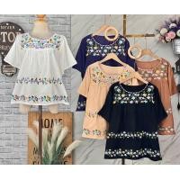 ราคา เสื้อปัก ผ้าปักลายสวย ผ้าสปันจ์ อก44 ยาว24 ผ้าสปันจ์ปักลายสวยปลีกและส่ง (20939173833)