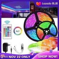 ราคา ไฟ ไฟเส้น LED Strip light ไฟประดับห้อง รุ่น 2835 5050 RGB ความยาว 5 เมตร ไฟตกแต่งห้อง ไฟRGB ไฟประดับ ชนิดสลับสี พร้อมรีโมทย์ และAdapter 12V กันน้ำ ติดตั้งง่าย J22 (24708877094)