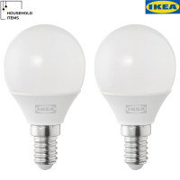 ราคา หลอดไฟ LEDSOLHETTA ซูเฮตต้า หลอดไฟ LED E14 470 ลูเมน หลอดกลม แก้วฝ้า 2 ชิ้น แพ็ค IKEA แท้100 (24980902461)
