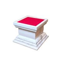 ราคา ฐานรองพระ ฐานวางพระ ฐานพระลายหินอ่อนขาว กำมะหยี่สีแดง ขนาด 2x2 นิ้ว ฐานสูง 2 นิ้ว (22376457599)