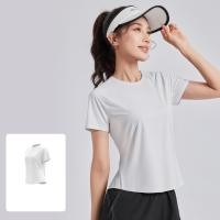 ราคา MP SPORTS ชุดออกกำลังผญ เสื้อ ออกกำลังกาย เสื้อ วิ่ง แขนสั้นด้านหลังผ้าตาข่ายโค้ง เสื้อ โยคะ (24834503946)