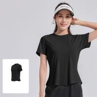 ราคา MP SPORTS ชุดออกกำลังผญ เสื้อ ออกกำลังกาย เสื้อ วิ่ง แขนสั้นด้านหลังผ้าตาข่ายโค้ง เสื้อ โยคะ (24834503943)