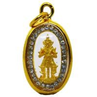 ราคา พุทธคุณเข้มขลัง รุ่งเรือง ร่ำรวย แคล้วคลาด ปลอดภัย จี้ท้าวเวสสุวรรณ สีทองล้อมเพชร เลี่ยมกรอบทอง ๙๙ เชิญบูชา ๙๙ พระเครื่อง จี้พระ By ONTIME24 (1996474107)