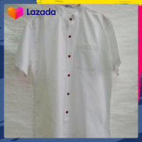 ราคา เสื้อเชิ้ตคอจีนแขนสั้น สีขาว ผ้าอ๊อกฟอร์ด (24612027769)