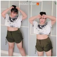 ราคา กางเกงขาสั้นผู้หญิง สายฝอ กางเกงคนอ้วนไซส์ใหญ่ ผ้ายืด รูดข้าง เอว30 50นิ้ว เสื้อผ้าสาวอวบ (18233540270)