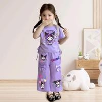 ราคา ชุดเซ็ทเด็ก เสื้อผูกโบว์ข้างลายการ์ตูน กางเกงแต่งโบว์ (24927495164)