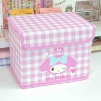 ราคา Sanrio Hello Kitty กล่องเก็บของพับได้ My Melody Kuromi Desktop Organizer กล่องแต่งหน้าสาวของขวัญ (24594580119)