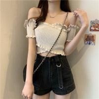 ราคา พร้อมส่ง กทม เสื้อปาดไหล่ เสื้อเปิดไหล่ สม็อกไขว้หน้า งานสวยผ้า ใส่นุ่มสบายไม่คัน เสื้อไหมพรมปาดไหล่ (16327711732)