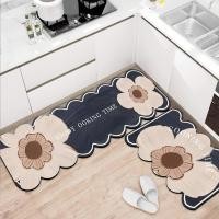 ราคา 2 ใน 1Kitchen carpet พรมปูพื้นห้องครัว ชุดพรมปูพื้นห้องครัว 2 ชิ้น พรมกันลื่นสำหรับห้องนอนดูดซับน้ำ พรมครัว (24582594965)
