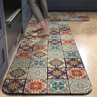 ราคา 2 ใน 1Kitchen carpet พรมปูพื้นห้องครัว ชุดพรมปูพื้นห้องครัว 2 ชิ้น พรมกันลื่นสำหรับห้องนอนดูดซับน้ำ พรมครัว (24582594947)