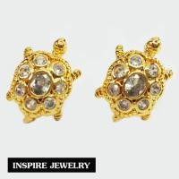 ราคา Inspire Jewelry ต่างหูเต่าทับทิม ต่างหูเต่านพเก้า ต่างหูเต่าเพชรซีก ตัวเรือนหุ้มทองแท้ 100 24K นำโชค เสริมดวง (24929498746)