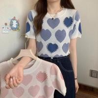 ราคา เสื้อไหมพรม แขนสั้น คอกลมไม่ลึก ปักมุก ผ้านิ่ม ใส่สบาย (19947881722)