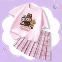 ราคา ชุดเซ็ทเด็ก 2ชิ้น เสื้อแขนสั้นลายการ์ตูนสุดฮิต กระโปรงพลีทลายสก๊อต (22010160154)